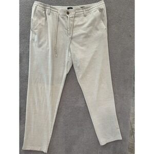 C&A Slim Fit Drawstring Pants Men's W40 L32 Beige Stretch